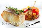 Dishes from fish and seafood : Fillet of Chilean sea bass with Tuscany  vegetables