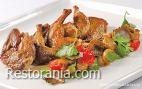 Meat and poultry : Fillet of  female quail with ceps and  foie-gras sauce