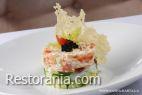 Salads and cold starters : Salad with king crab and Funcho noodles