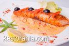 Fish and seafood : Fillet of the Salmon under Sauce «Majorca»