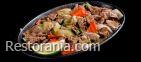 Chinese dishes on the hot pan : Veal with vegetables