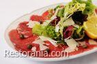 Cold dishes : Carpaccio with veal