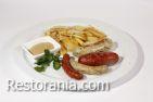 Hot fish and meat dishes : Assortment of German grilled sausages