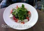 Salads : Salad with home-pickled salmon, cream cheese and fresh salad under light honey-mustard dressing