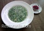 Soups : Cold cream of grape-mint soup